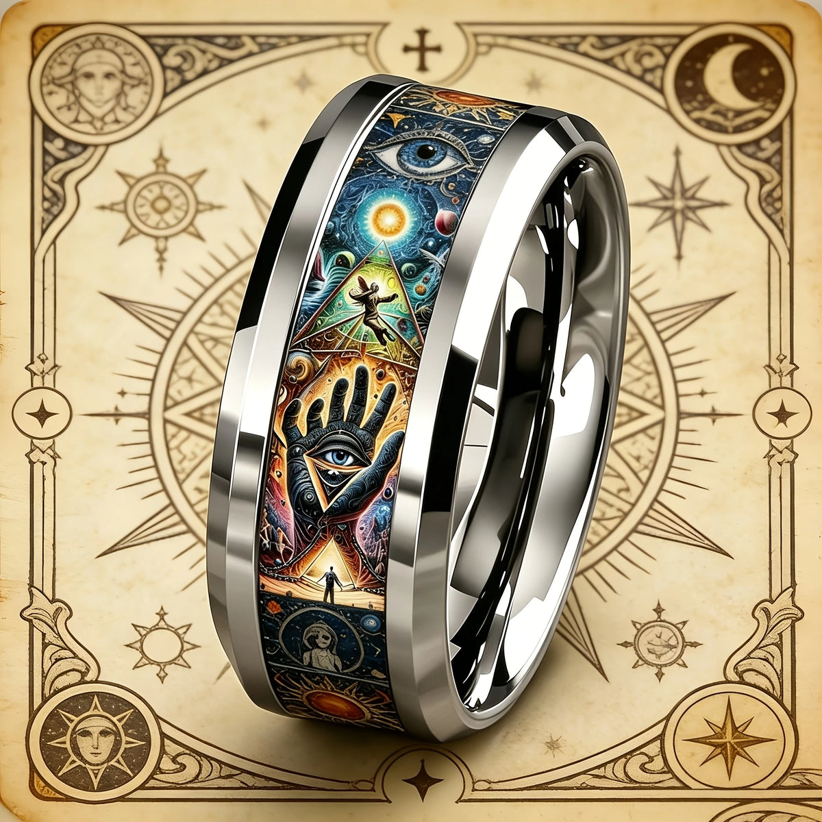 Bague Grimoire - Bijou Mystique Style Sorcellerie Vintage