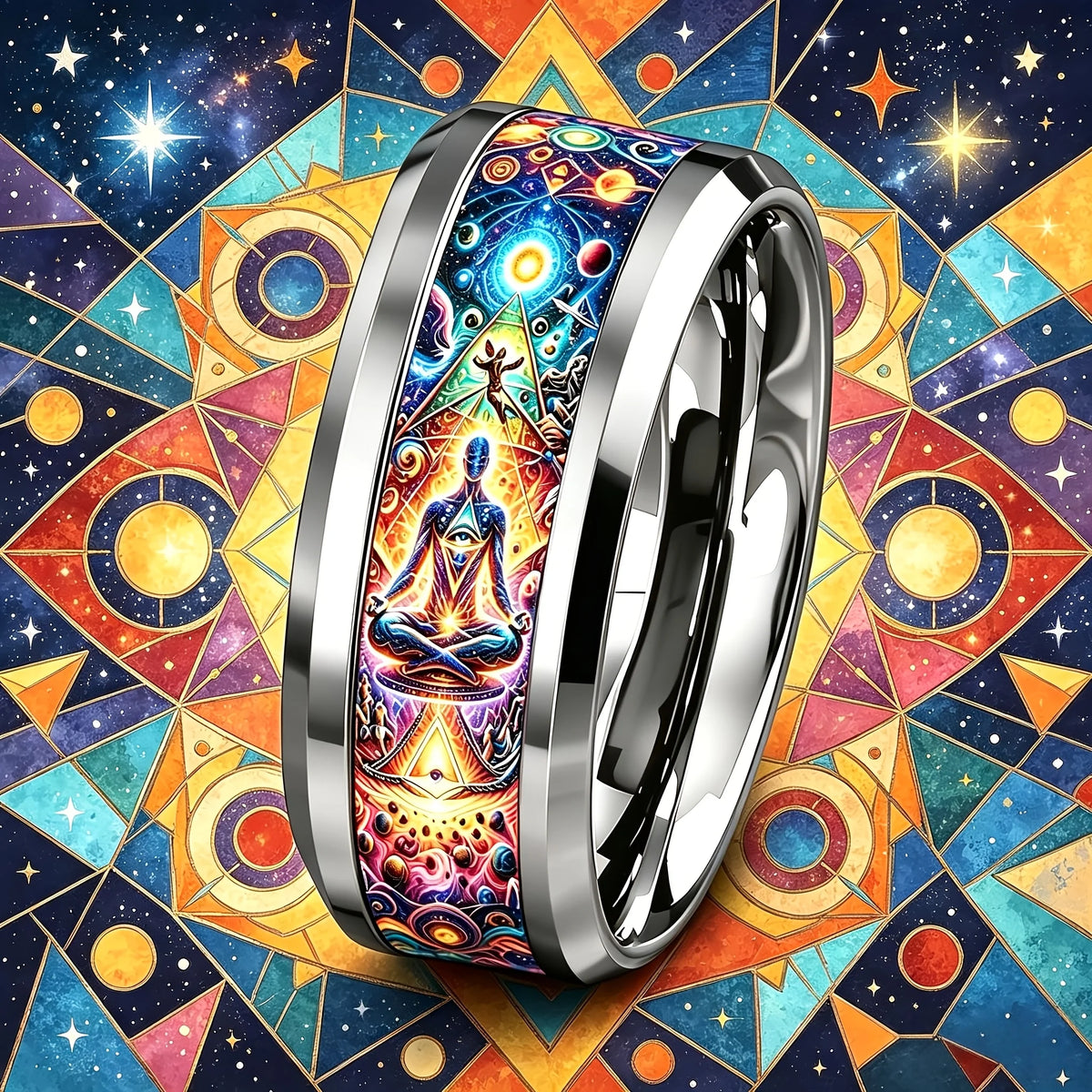 Bague Astrologie & Runes - Bijou Vintage Ciel Étoilé