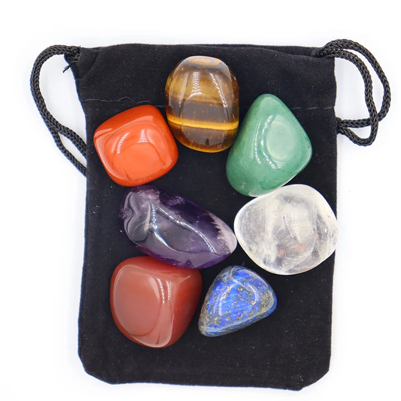 Coffret Cristaux Chakra - Pierres Polies pour Reiki et Méditation