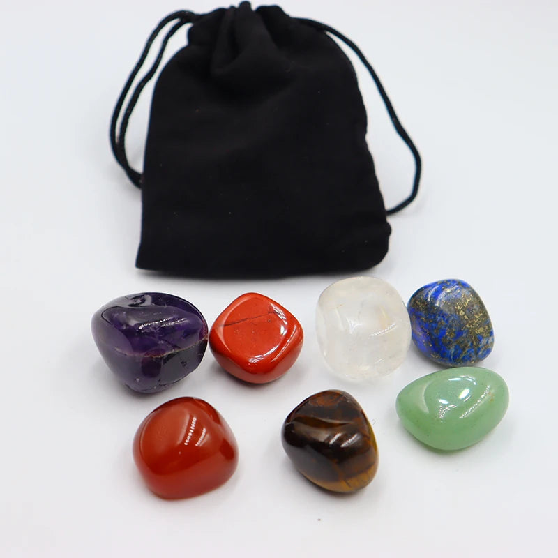 Coffret Cristaux Chakra - Pierres Polies pour Reiki et Méditation